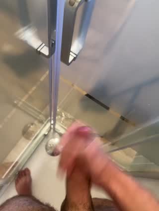 Hot cumshot in shower #2  (homemade video)